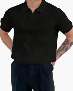 Ribbed Casual Cotton Polo