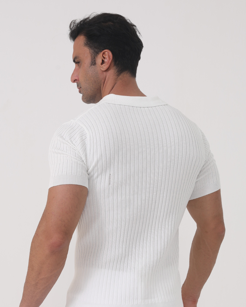 Ribbed Casual Cotton Polo