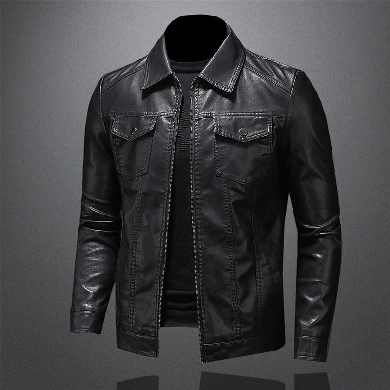 Black Casual Leather Jacket