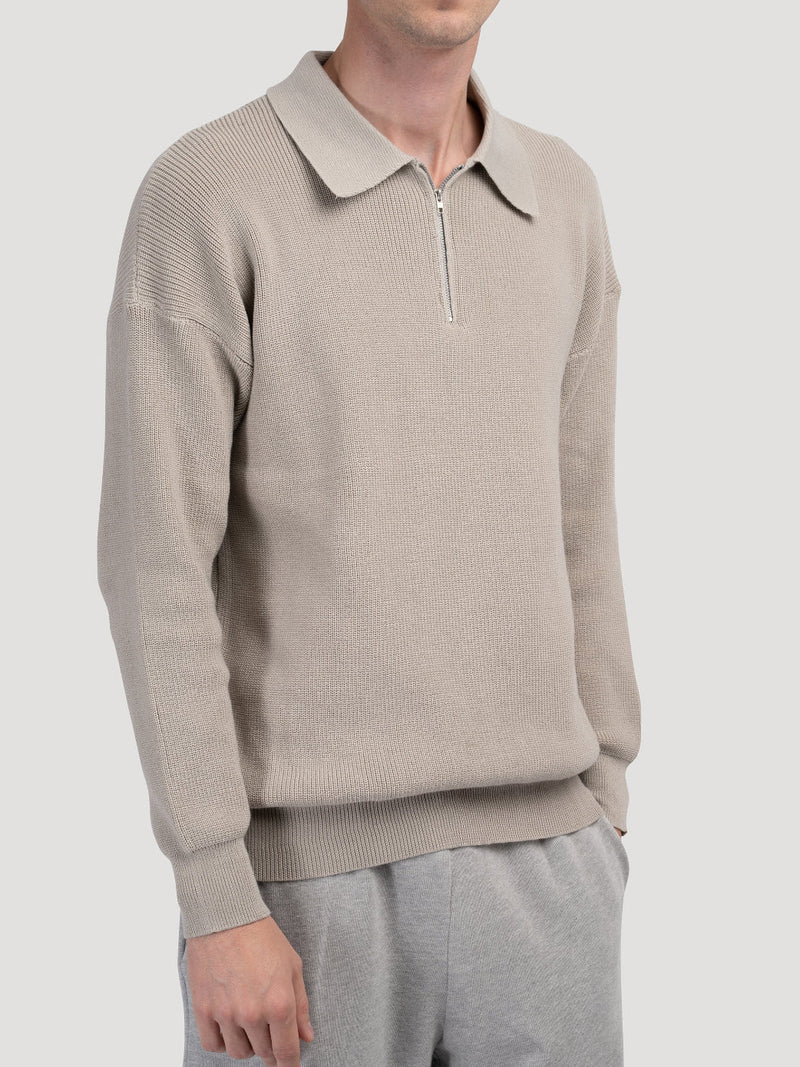 Half-Zip Polo Sweater