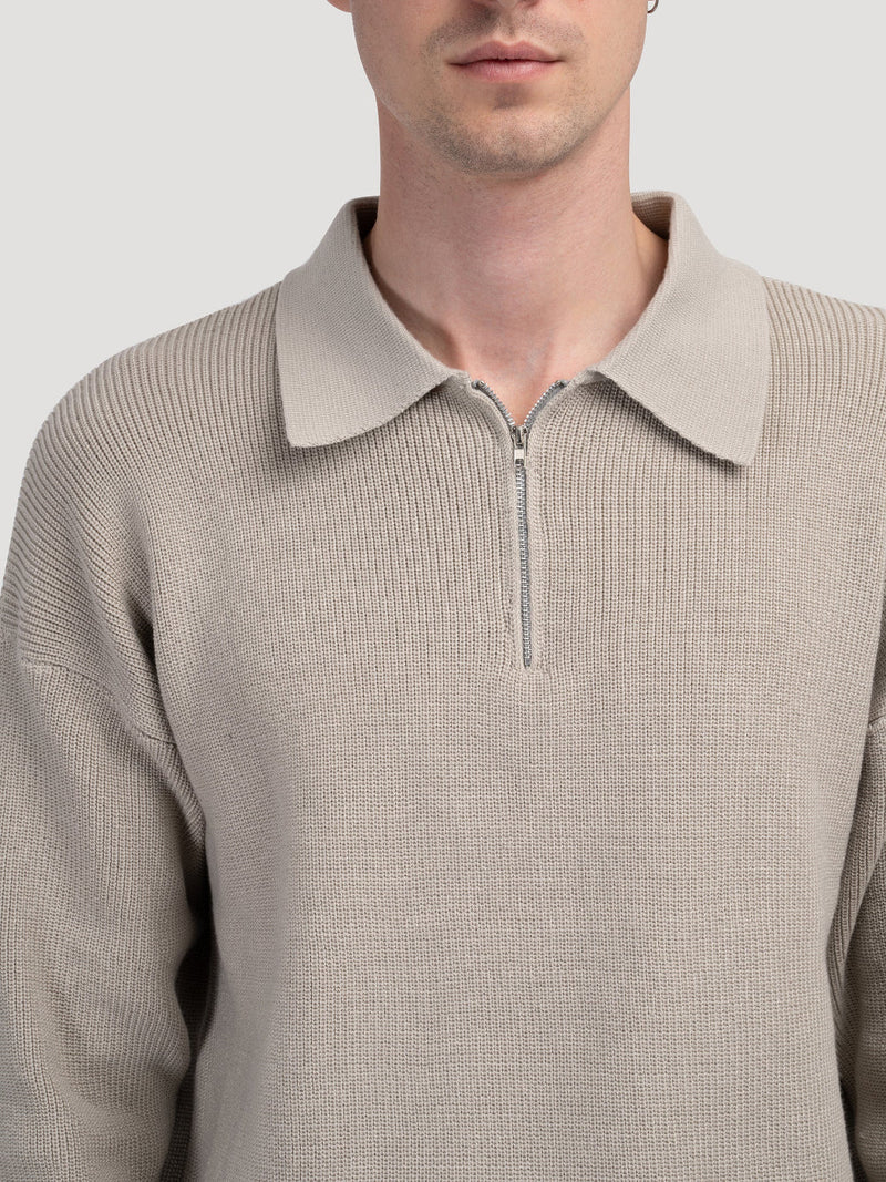 Half-Zip Polo Sweater