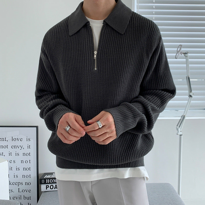 Half-Zip Polo Sweater