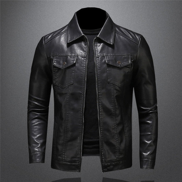 Black Casual Leather Jacket