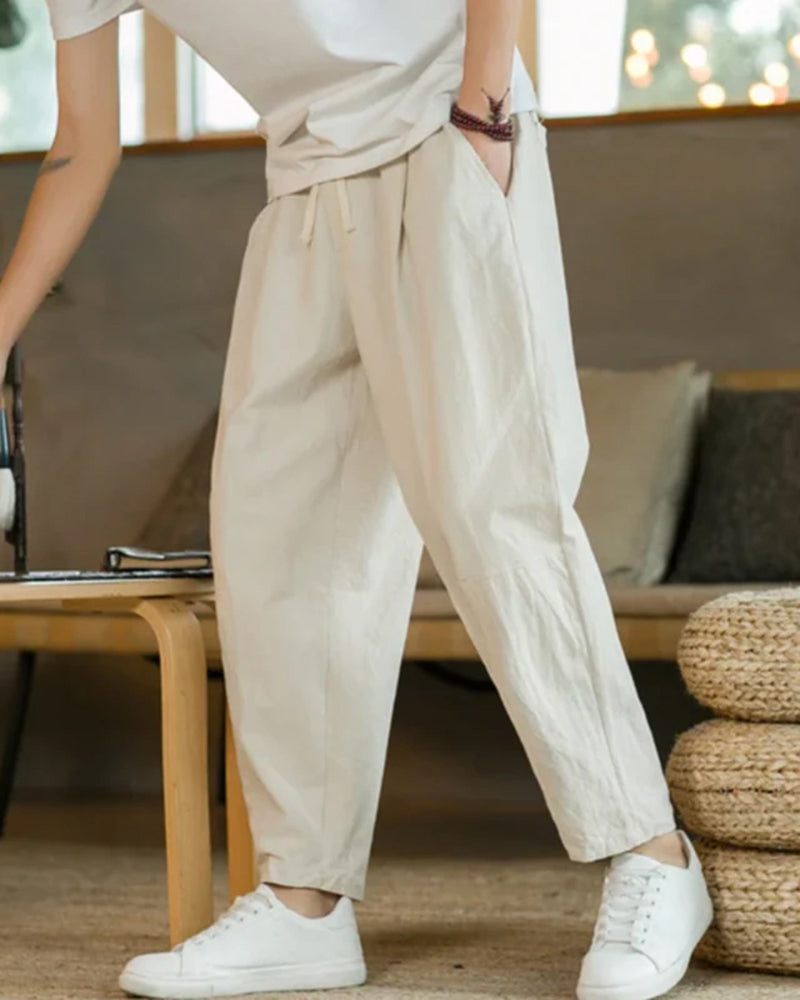 Linen-Cotton Pantalon