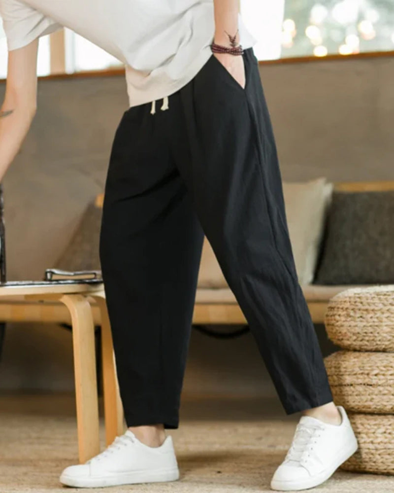 Linen-Cotton Pantalon