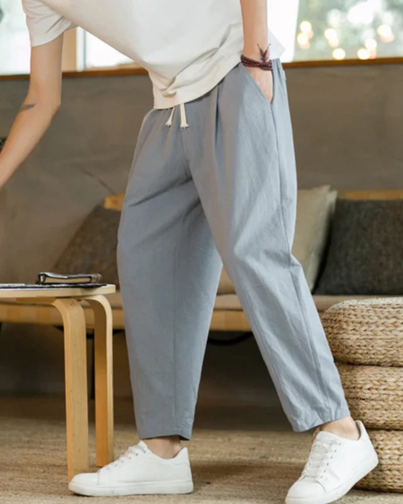 Linen-Cotton Pantalon