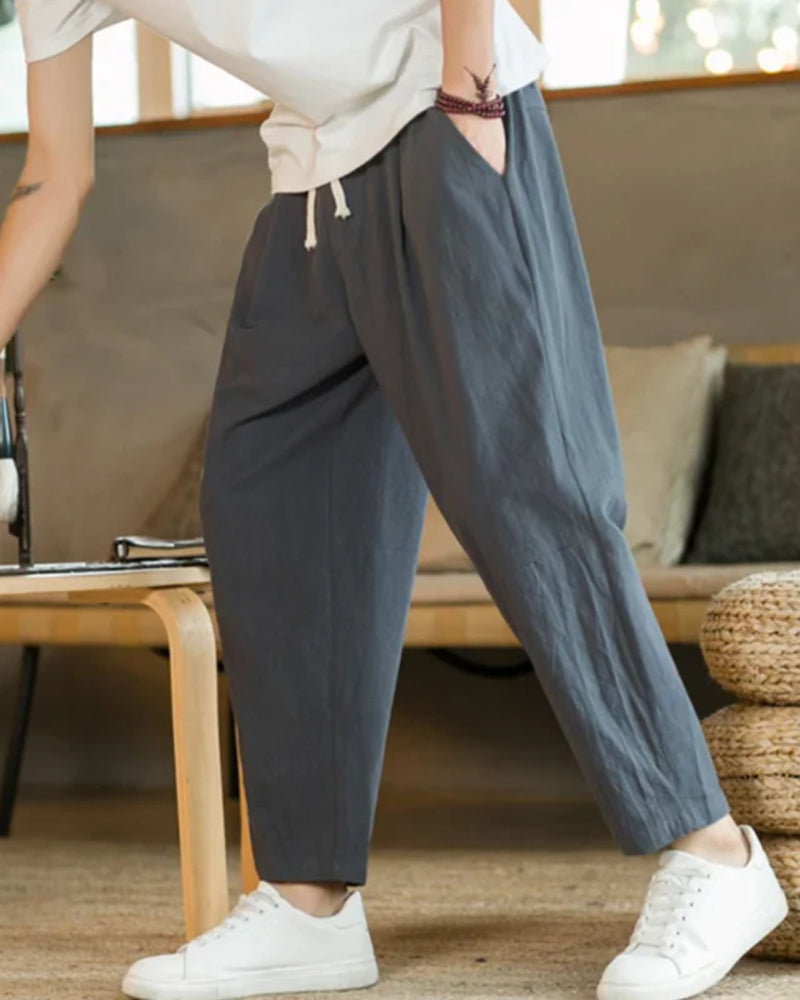 Linen-Cotton Pantalon