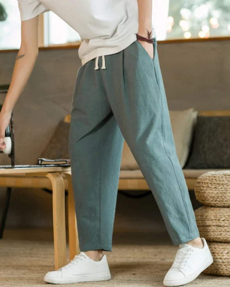 Linen-Cotton Pantalon