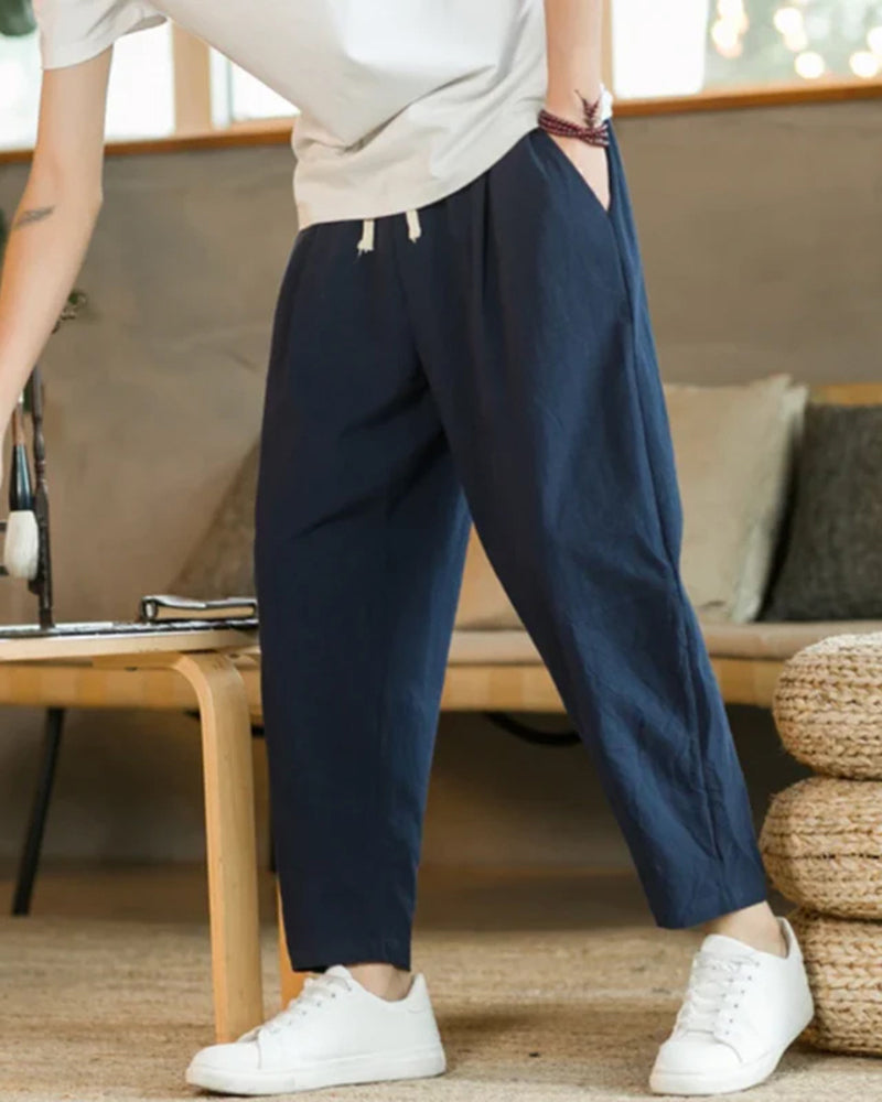 Linen-Cotton Pantalon