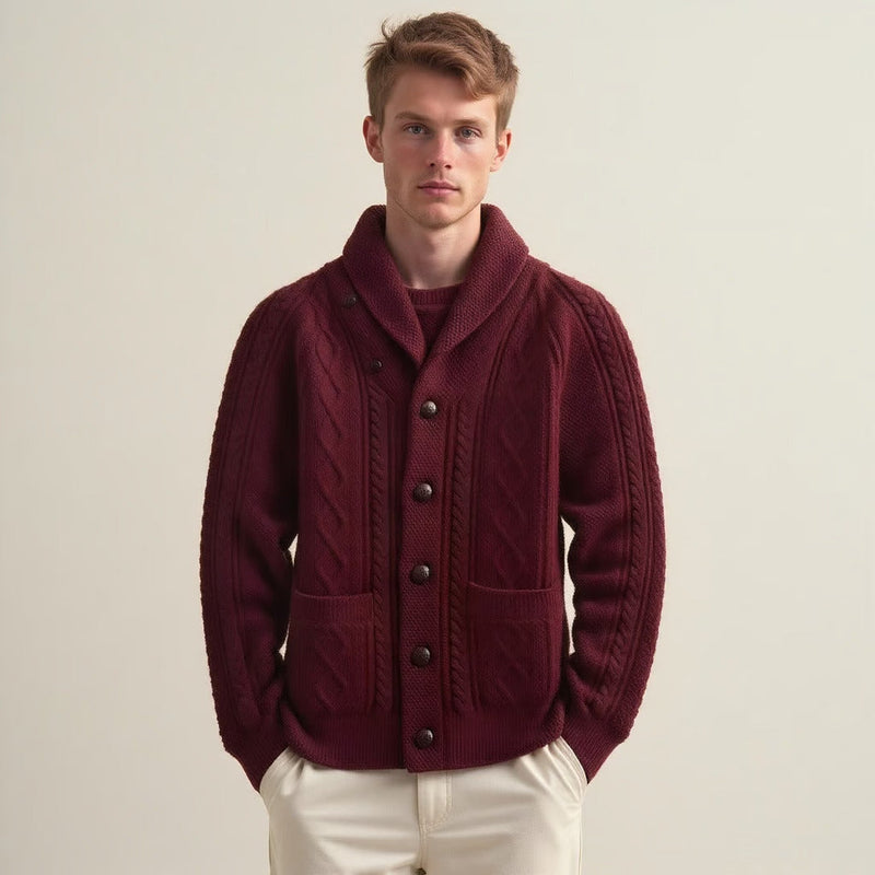 Men's Shawl-Collar Cardigan