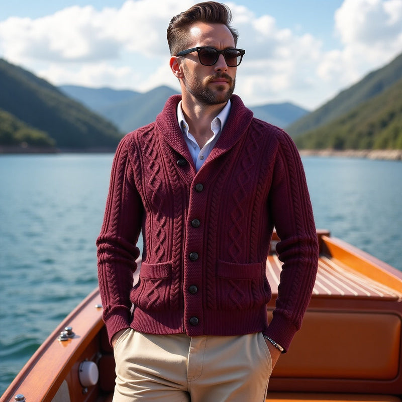 Men's Shawl-Collar Cardigan