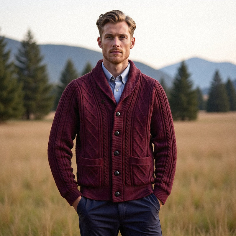 Men's Shawl-Collar Cardigan