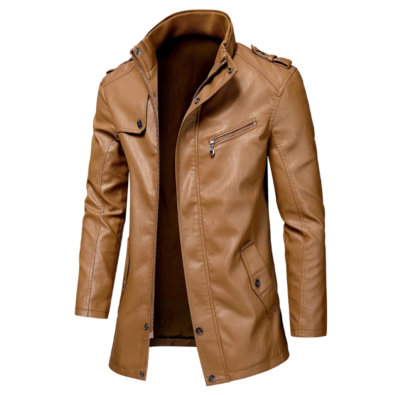 Premium Leather Trench Coat