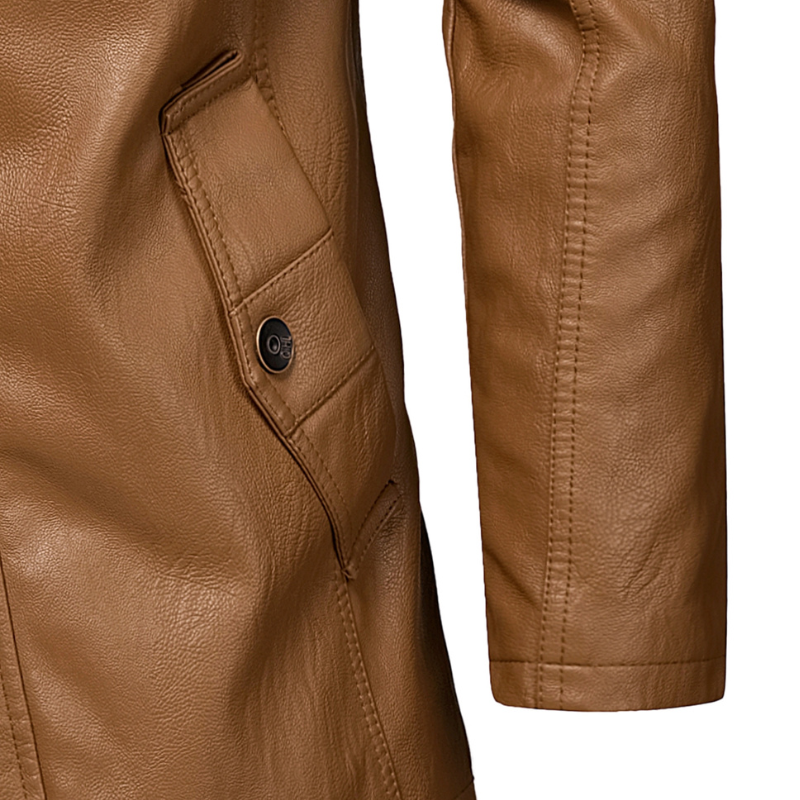 Premium Leather Trench Coat