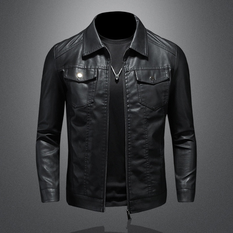 Black Casual Leather Jacket