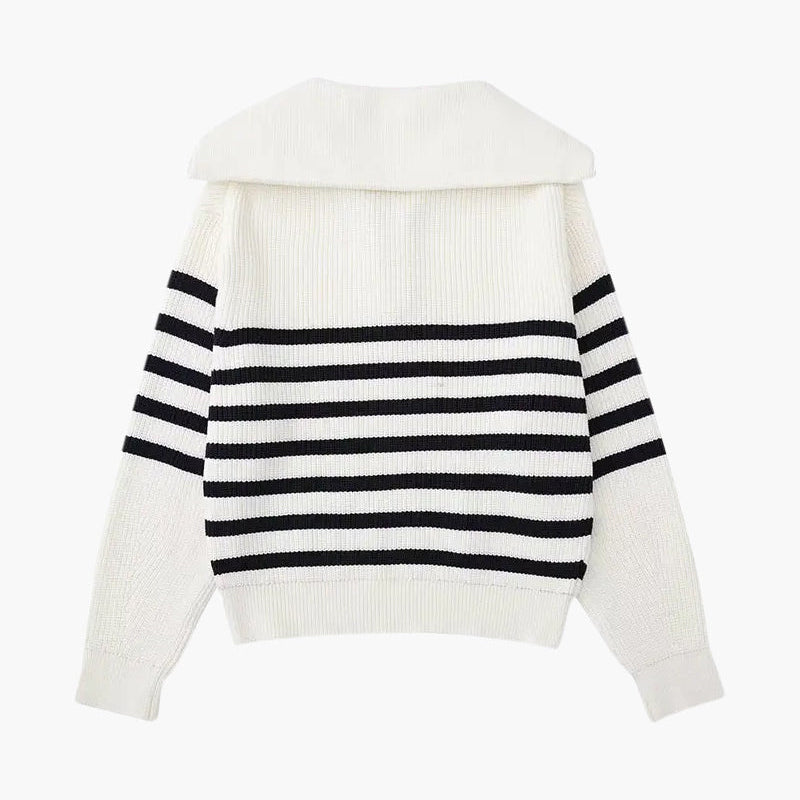 Striped Zip Up Sweater