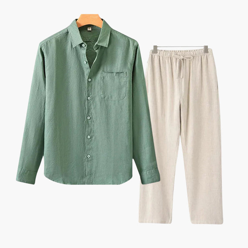 T-shirt And Trousers Linen Combo