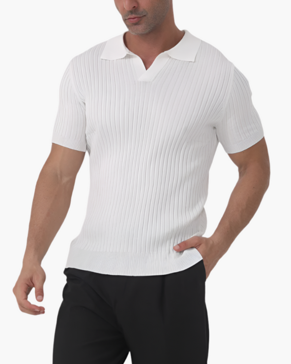 Ribbed Casual Cotton Polo