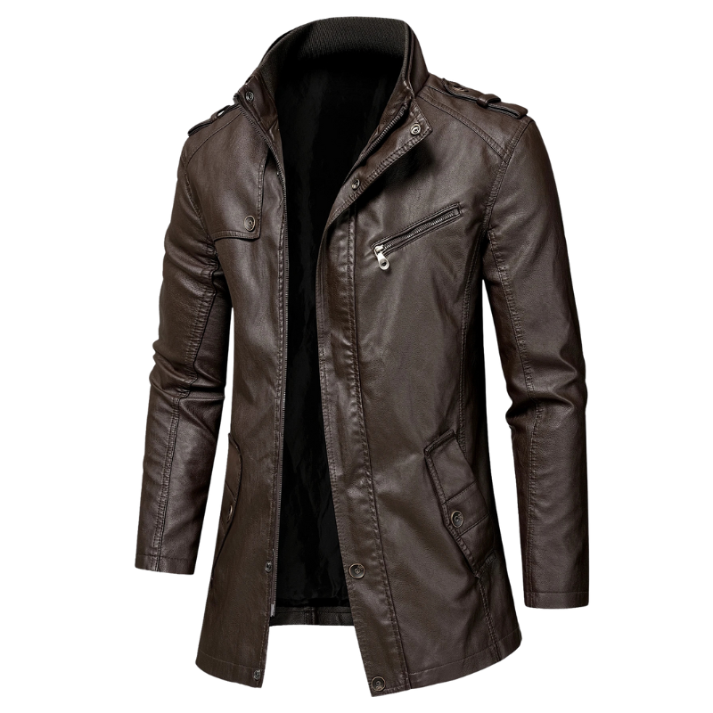 Premium Leather Trench Coat